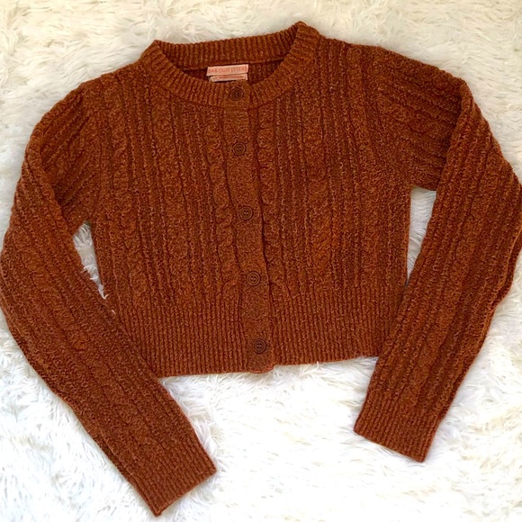 Urban Outfitters Brown Max Cable Knit Cropped Cardigan - Picture 6 of 6